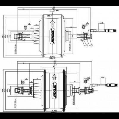 Мотор-колесо для фетбайка 750W FAT заднє